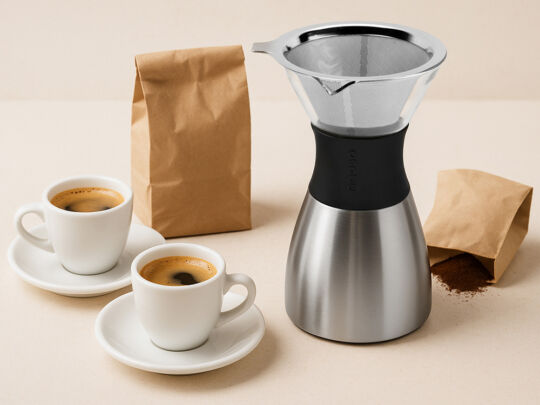 Кофеварка POUR OVER, серебристый/черный